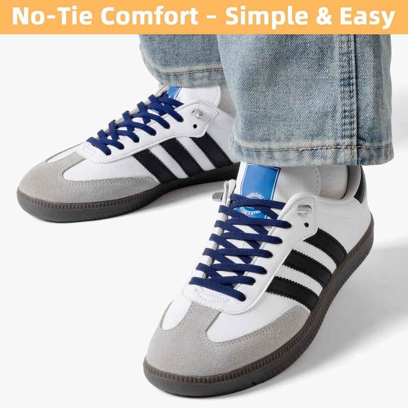 Stepace 2 Pairs Elastic No Tie Shoe Laces for Kids and Adults Sneakers, Stretch Flat Tieless Shoestrings - Image 2